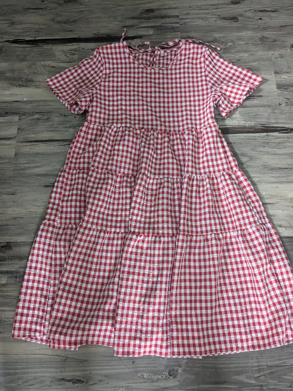 Women's Gingham Red And White Dress